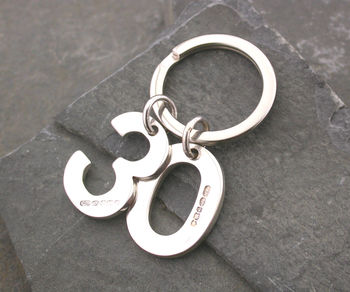 Sterling Silver Number Key Ring, 5 of 8