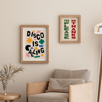 Retro Colourful Disco Is Calling Wall Print, 3 of 5