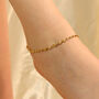 Golden Brass Beaded Slim Foot Indian Payal Anklet, thumbnail 1 of 4