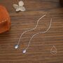 Sterling Silver Moonstone Oval Threader Earrings, thumbnail 1 of 11