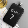 Personalised Black Slimline Football Shirt Hip Flask, thumbnail 1 of 5