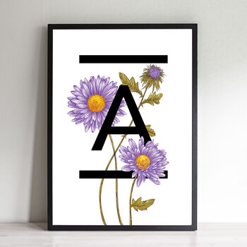 Personalised A To Z Flowers Alphabet Art Print, 4 of 12