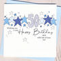 Personalised Starry 50th Birthday Card, thumbnail 1 of 3