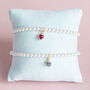 Pearl Bracelet With Heart Birthstone Charm, thumbnail 6 of 9