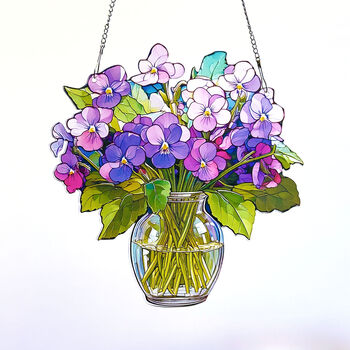 Violets Birth Flower Suncatchers February, 4 of 4