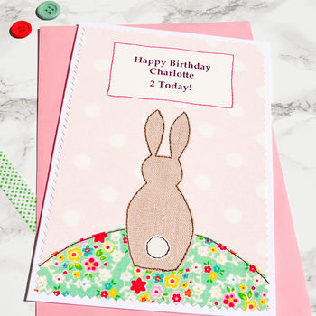 'Bunny' Personalised Girls Birthday Card, 2 of 4