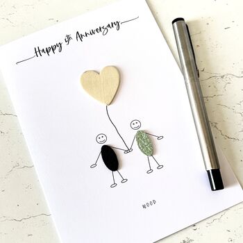 5th Wedding Anniversary Card Wood Anniversary, 2 of 3