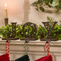 Set Of Three Joy Christmas Stocking Hangers, thumbnail 1 of 4