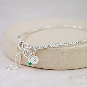 Sterling Silver Mini Nugget With Birthstone Bracelet, 3 of 8