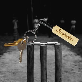 Personalised Mini Cricket Bat Keyring, 7 of 7