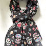 Skull Print Scarf, thumbnail 3 of 5