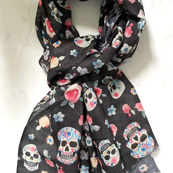 Skull Print Scarf, 3 of 5