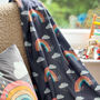 Soft Cosy Cuddly Kids Toddler Blanket Bee Rainbow Grey, thumbnail 4 of 4