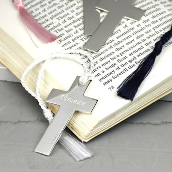 Personalised Sterling Silver Cross Bookmark, 5 of 6