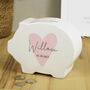 Personalised Pink Baby Girl Piggy Bank, thumbnail 3 of 5