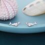 Humpback Whale Stud Earrings In Sterling Silver, thumbnail 1 of 11
