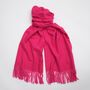 Hot Pink Heavyweight Tassel Scarf, thumbnail 3 of 5