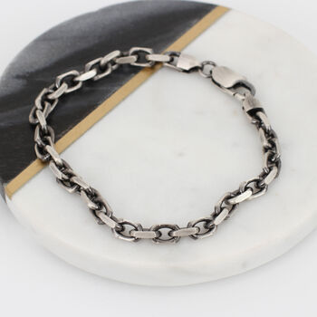 Men's Sterling Silver Anchor Chain Bracelet, 2 of 5