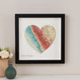 Personalised Map Location Heart Wedding Print Gift, thumbnail 4 of 12