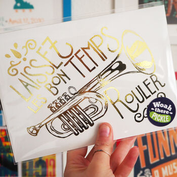 New Orleans Good Times Jazz Foil Mini Print, 3 of 3