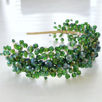 Vibrant Green Crystal Headband, 6 of 6