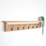 Solid Oak Coat Rack With Hooks, 10cm Deep, Oak Shelf With Hook, Chrome Hook, Silver Hook, Black Hook, Bronze, Brass Hooks, Copper, Oak Shelf, thumbnail 5 of 11