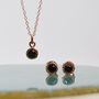 Rose Gold Plated Silver Black Spinel Stud Earrings, thumbnail 5 of 7