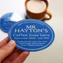 Personalised Blue Plaque Coaster Gift For Teacher, thumbnail 3 of 5