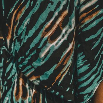 Turquoise Tye Dye Three/Four Sleeve Summer Kimono, 4 of 4