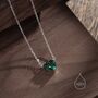 Emerald Green Cz Heart Pendant Necklace, thumbnail 2 of 12