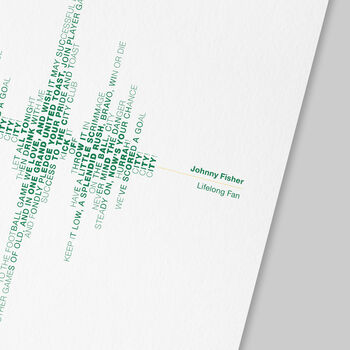 Norwich Football Fan Song Prints, Soundwave Typography Gifts, 3 of 6