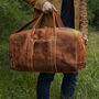 Genuine Leather Duffel Travel Bag, thumbnail 2 of 9
