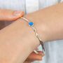 Sterling Silver Organic Round Blue Opal Bangle, thumbnail 1 of 7