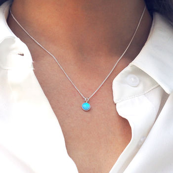 Kathia Sterling Silver Opal Necklace, 2 of 8