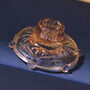 Vintage Art Deco Glass Candlestick Peachy Pink, thumbnail 3 of 4