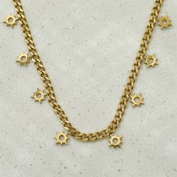 Sun Ray Multi Charm Chain Necklace, 2 of 3