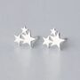 Sterling Silver Three Star Cluster Stud Earrings, thumbnail 1 of 5