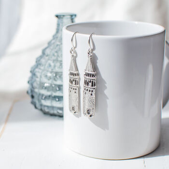 Silver Plated Tower Earrings, 3 of 7