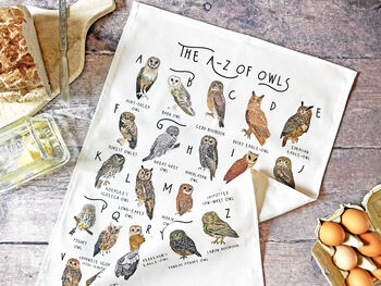 Owls A Z Tea Towel, 4 of 4