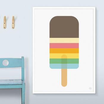 Rainbow Striped Lolly Print, 4 of 8