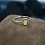 Sterling Silver Genuine Yellow Citrine Round Dot Ring, thumbnail 5 of 11