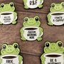 Cute Frog With Coffee Cup Enamel Pin – Custom Engraved Mug, thumbnail 1 of 5