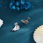 Nautilus Shell Stud Earrings In Sterling Silver, thumbnail 3 of 12