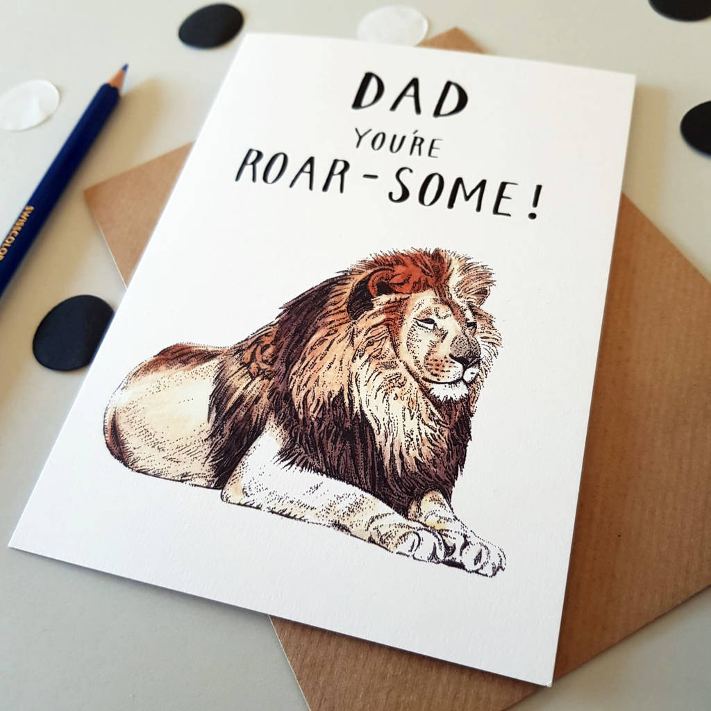 You're Roar Some! Lion Father's Day Card By Amelia Illustration ...