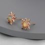 Starburst Opal Stud Earrings In Sterling Silver, thumbnail 6 of 11