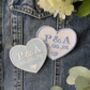 Something Blue Personalised Initials And Date Heart Embroidered Cloth Patch, thumbnail 2 of 3