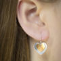 Eco Aluminium Rose Gold Colour Double Heart Earrings, thumbnail 2 of 3