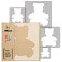 Reusable Plastic Stencils Five Pcs Teddy With Brushes, thumbnail 2 of 5