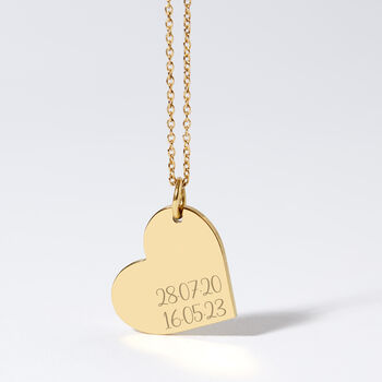 Personalised Special Date Gold Plated Heart Necklace, 11 of 12