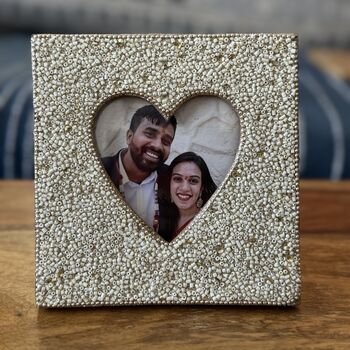 Indian Wood Picture Frame, Hand Painted Photo Frame, 4 of 12